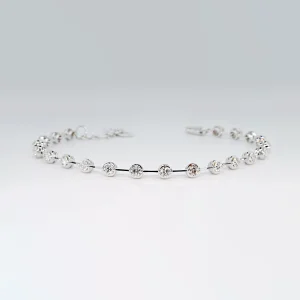 18ct white gold 2.50ct  bar set diamond bracelet