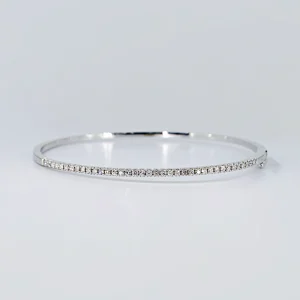 9ct white gold elegant diamond bangle