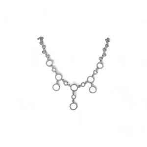 18ct white gold diamond bubble necklace