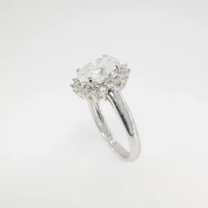 18ct White Gold Lab Diamond Halo