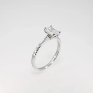 Platinum lab grown radiant cut diamond ring