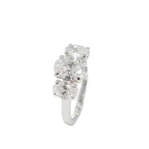 Platinum Lab Diamond Oval Three Stone