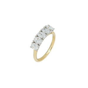 18ct Yellow Gold Lab Oval Diamond Band 1.51ct