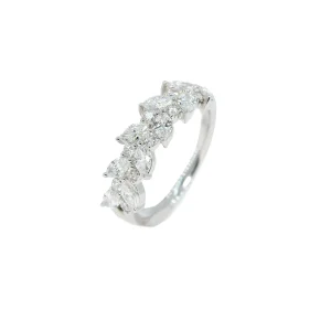 Platinum Pear & Round Diamond Band