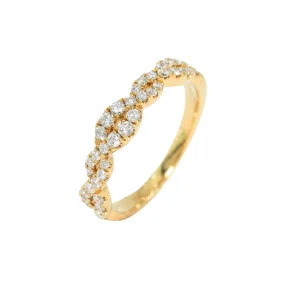 18ct Yellow Gold Natural Diamond Twist Band