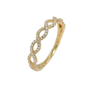 18ct Yellow Gold Natural Diamond Twist Band